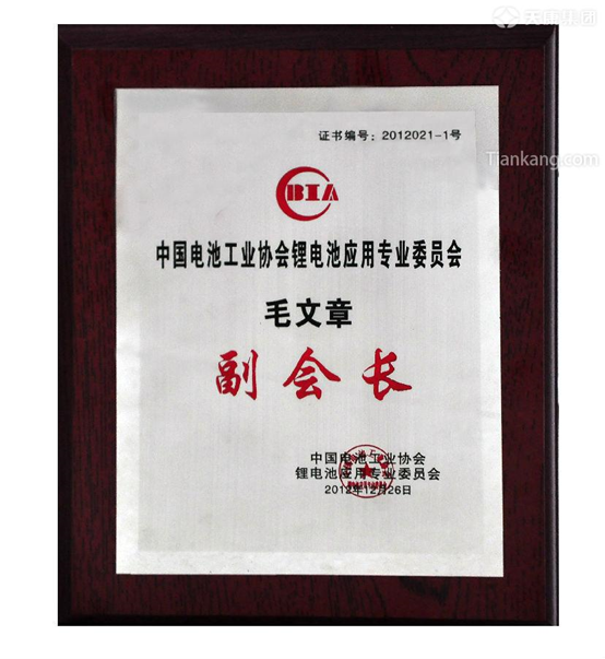 中国电池工业协会锂电池运用委员会副主席毛张文，2012年12月26日
