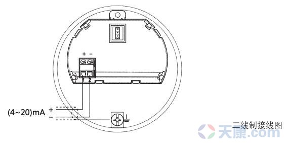 水滴天线雷达物位计二线制接线图